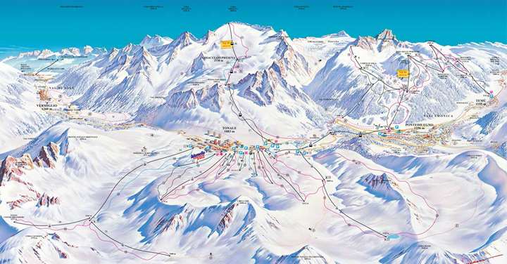 Adamello Ski pistekort - Skirejser til Passo Tonale og Ponte di Legno