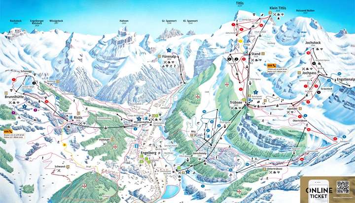 Engelberg pistekort - Skiferie i Engelberg-Titlis, Schweiz