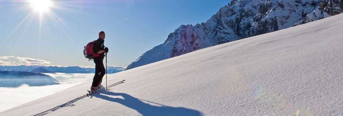 Prøv randonee-ski og bestig en bjergtop