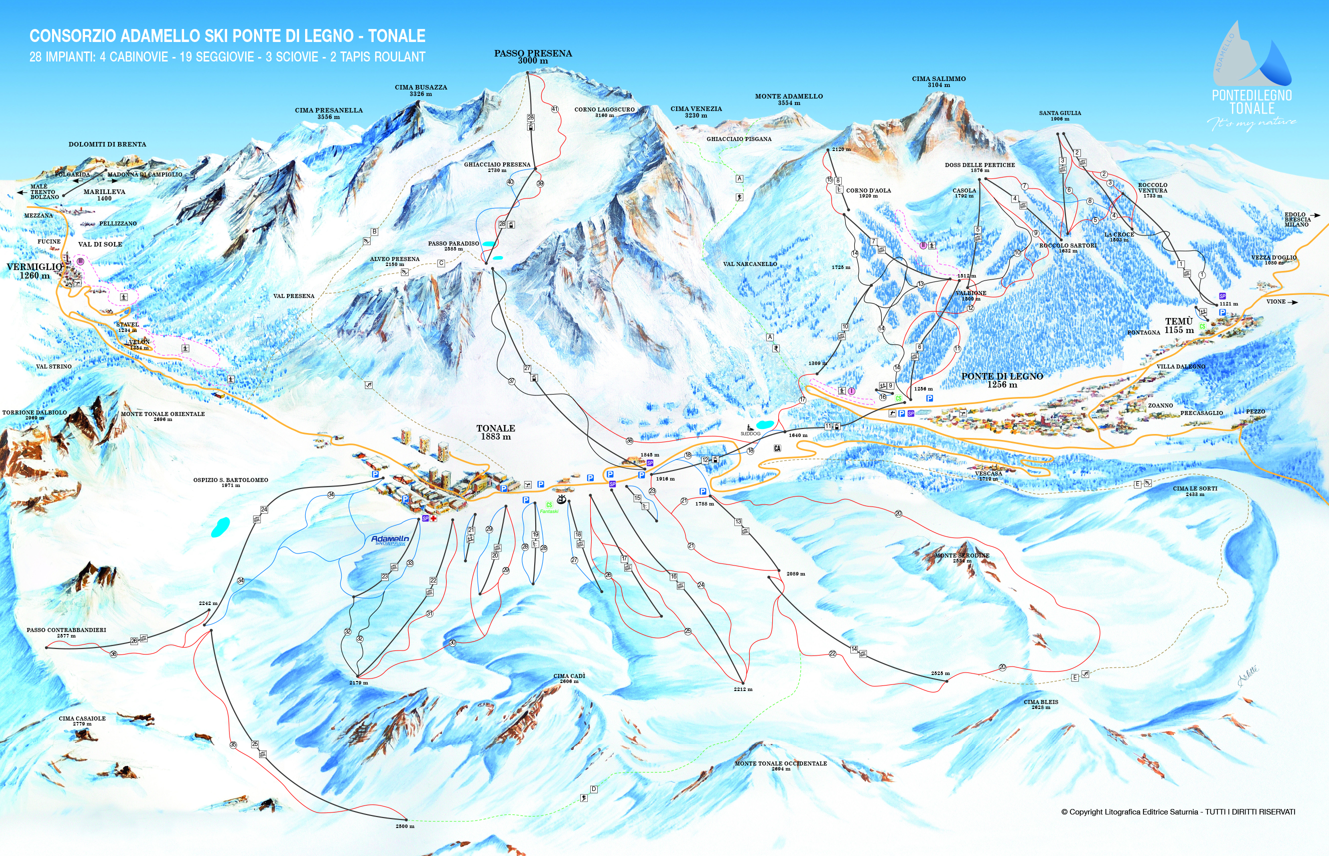 Passo Tonale - Ponte di Legno pistekort